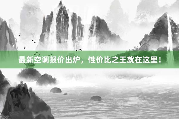 最新空调报价出炉，性价比之王就在这里！